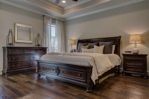 classic bedroom interior with wood flooring gloucester